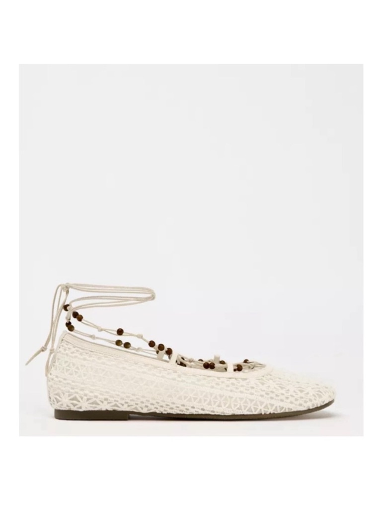 Zara Beaded Crochet Ballet Flats